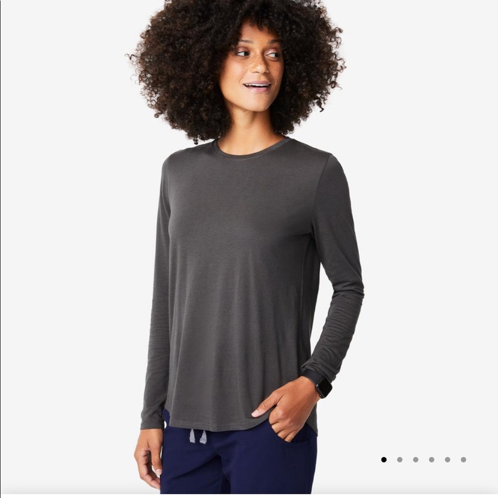 Figs Super soft Longsleeve Underscrub-Charcoal